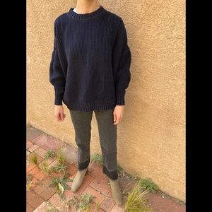 Entireworld fisherman sweater in “dark navy”